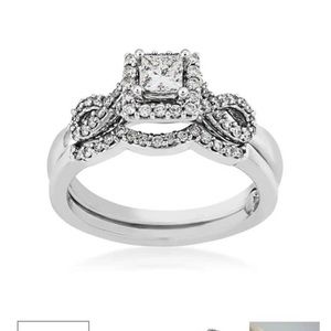 princess cut halo wedding bands